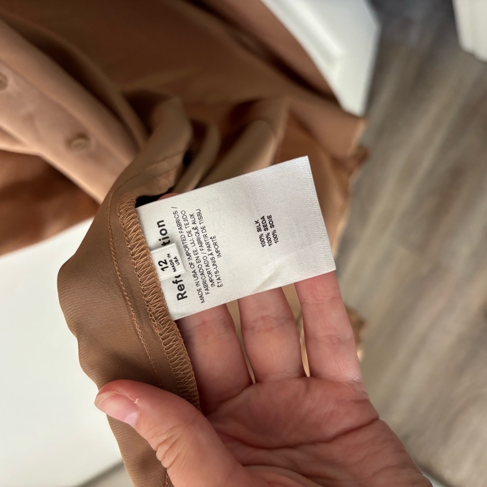 Reformation Satin Midi Dress in Rose Gold - Picture 8 of 12